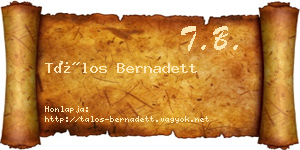Tálos Bernadett névjegykártya