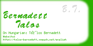 bernadett talos business card